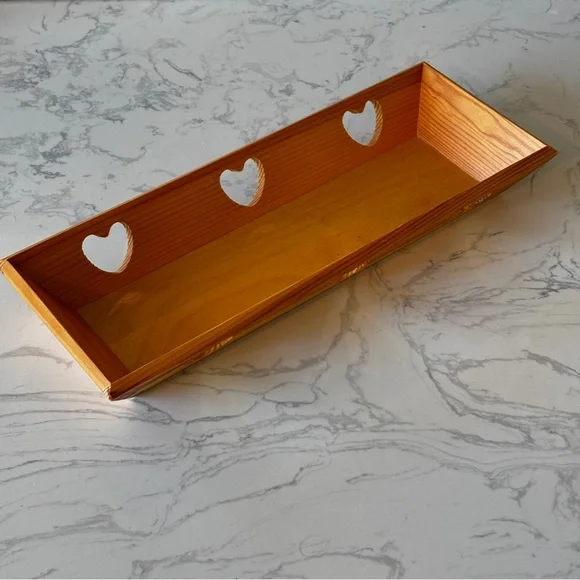 Vintage Classic Swedish Wooden Heart Tray. Rectangle. Made in Sweden. - Picture 6 of 7